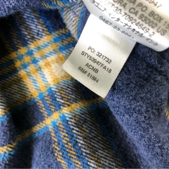 Patagonia Mens Medium Blue Plaid Organic Cotton Button Down Shirt, 53947, Fjord - Picture 4 of 10